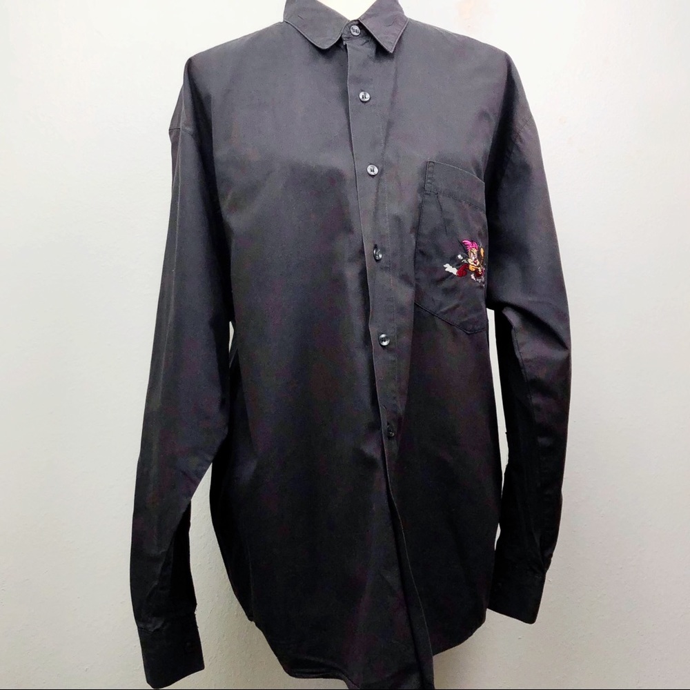 VTG Y2K Looney Toons Pocket Embroidery Button Up L